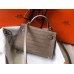 Hermes Kelly Mini II Handmade Bag In Grey Crocodile Embossed Leather