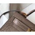 Hermes Kelly Mini II Handmade Bag In Grey Crocodile Embossed Leather