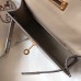 Hermes Kelly Mini II Handmade Bag In Grey Crocodile Embossed Leather