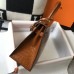 Hermes Kelly 25cm Handmade Bag In Brown Embossed Crocodile Leather