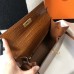 Hermes Kelly 25cm Handmade Bag In Brown Embossed Crocodile Leather