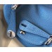 Hermes Lindy Mini Bag In Blue Agate Clemence Leather PHW