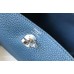 Hermes Lindy Mini Bag In Blue Agate Clemence Leather PHW