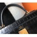 Hermes Kelly 25cm Handmade Bag In Black Embossed Crocodile Leather
