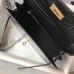 Hermes Kelly 25cm Handmade Bag In Black Embossed Crocodile Leather