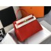 Hermes Kelly 25cm Handmade Bag In Red Embossed Crocodile Leather