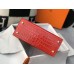 Hermes Kelly 25cm Handmade Bag In Red Embossed Crocodile Leather