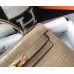 Hermes Kelly 25cm Handmade Bag In Taupe Embossed Crocodile Leather