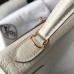 Hermes Kelly 25cm Handmade Bag In White Embossed Crocodile Leather