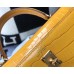 Hermes Kelly 25cm Handmade Bag In Yellow Embossed Crocodile Leather