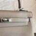Hermes Kelly 25cm Retourne Handmade Bag In Grey Swift Leather
