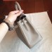 Hermes Kelly 25cm Retourne Handmade Bag In Grey Swift Leather