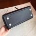 Hermes Kelly 25cm Retourne Handmade Bag In Black Swift Leather
