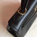Hermes Kelly 25cm Retourne Handmade Bag In Black Swift Leather