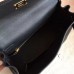 Hermes Kelly 25cm Retourne Handmade Bag In Black Swift Leather