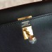 Hermes Kelly 25cm Retourne Handmade Bag In Black Swift Leather