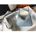 Hermes Lindy Mini Bag In Blue Lin Clemence Leather GHW
