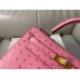 Hermes Kelly 25cm Handmade Bag In Terre Cutie Ostrich Skin
