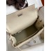 Hermes Kelly Retourne 25 Handmade Bag In Craie Clemence Leather