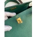 Hermes Kelly Retourne 25 Handmade Bag In Blue Paon Clemence Leather