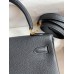 Hermes Kelly Retourne 25 Handmade Bag In Black Clemence Leather