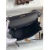 Hermes Kelly Retourne 25 Handmade Bag In Black Clemence Leather