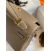 Hermes Kelly Retourne 25 Handmade Bag In Taupe Clemence Leather