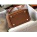Hermes Lindy Mini Bag In Gold Clemence Leather GHW