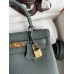 Hermes Kelly Retourne 25 Handmade Bag In Vert Amande Clemence Leather