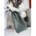 Hermes Kelly Retourne 25 Handmade Bag In Vert Amande Clemence Leather