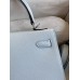 Hermes Kelly Sellier 25 Handmade Bag In Blue Brume Epsom Calfskin