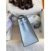 Hermes Kelly Sellier 25 Handmade Bag In Blue Brume Epsom Calfskin