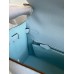 Hermes Kelly Sellier 25 Handmade Bag In Blue Brume Epsom Calfskin