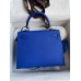 Hermes Kelly Sellier 25 Handmade Bag In Blue France Epsom Calfskin