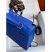 Hermes Kelly Sellier 25 Handmade Bag In Blue France Epsom Calfskin