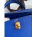 Hermes Kelly Sellier 25 Handmade Bag In Blue France Epsom Calfskin