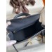 Hermes Kelly Sellier 25 Handmade Bag In Blue Indigo Epsom Calfskin