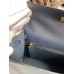 Hermes Kelly Sellier 25 Handmade Bag In Blue Indigo Epsom Calfskin