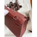 Hermes Kelly Sellier 25 Handmade Bag In Bordeaux Epsom Calfskin