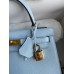 Hermes Kelly Sellier 25 Handmade Bag In Celeste Epsom Calfskin