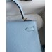 Hermes Kelly Sellier 25 Handmade Bag In Celeste Epsom Calfskin