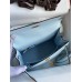 Hermes Kelly Sellier 25 Handmade Bag In Celeste Epsom Calfskin