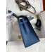 Hermes Kelly Sellier 25 Handmade Bag In Deep Blue Epsom Calfskin
