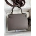 Hermes Kelly Sellier 25 Handmade Bag In Etain Epsom Calfskin