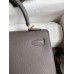 Hermes Kelly Sellier 25 Handmade Bag In Etain Epsom Calfskin