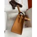 Hermes Kelly Sellier 25 Handmade Bag In Gold Epsom Calfskin