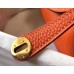 Hermes Lindy Mini Bag In Orange Clemence Leather GHW