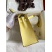 Hermes Kelly Sellier 25 Handmade Bag In Jaune Poussin Epsom Calfskin