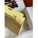Hermes Kelly Sellier 25 Handmade Bag In Jaune Poussin Epsom Calfskin