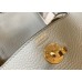Hermes Lindy Mini Bag In Pearl Grey Clemence Leather GHW